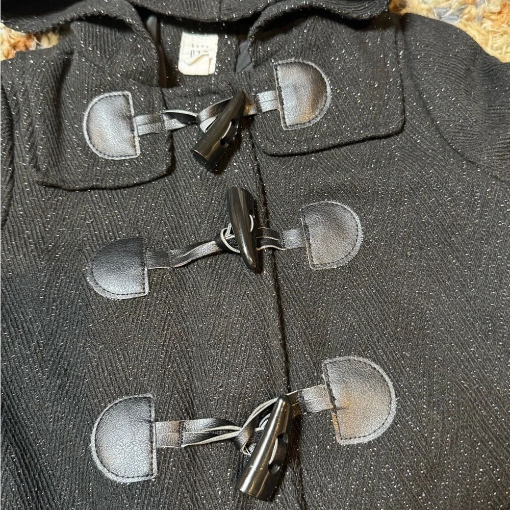 Baby Gap Black Hooded Toggle Coat (Toddler, Size 3 Years)